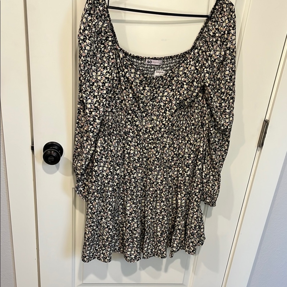 Kohl's Black with pink and yellow Floral Mini Dress